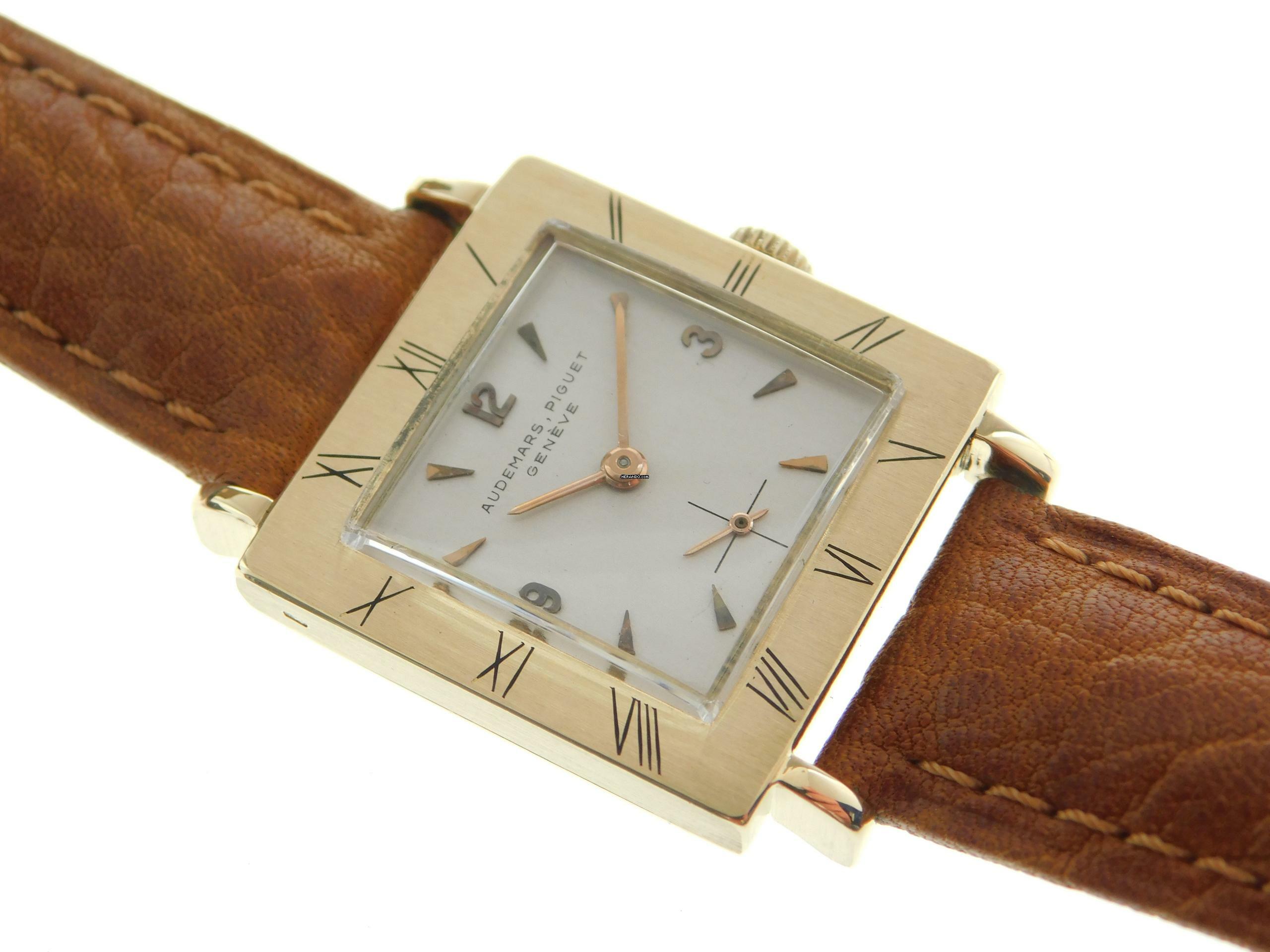 Audemars Piguet 18 Karat Enamel Bezel Gelbgold Vintage Herrenuhr 25 mm Handaufzug 40er </h1>