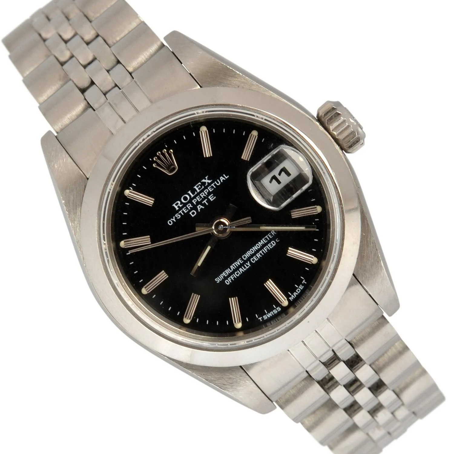 Rolex Oyster Perpetual Lady Date 69160 Ladies 26MM black dial Full Set 1997's