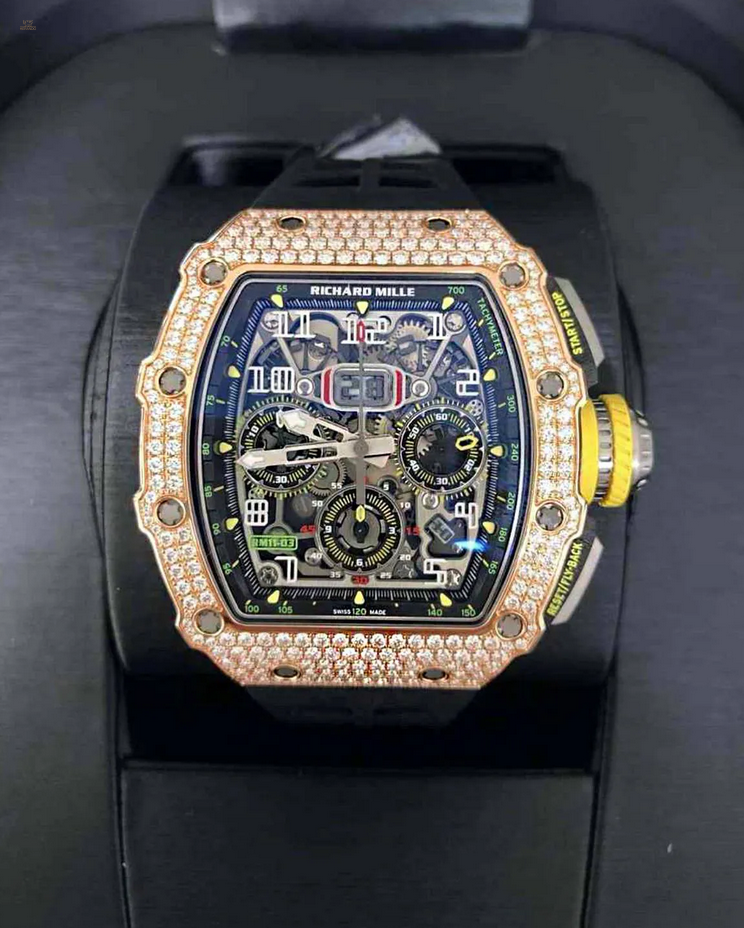 Richard Mille [NEW] RM 11-03 Rose Gold Med Set Diamonds Watch