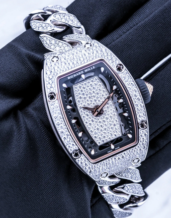 Richard Mille [NEW] RM 07-01 White Gold Snow Diamonds Bracelet