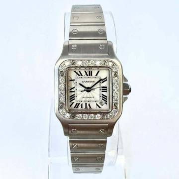  Cartier Santos Galbée 24mm Automatic Steel 0.69TCW Diamond Watch NEW Model </h1> 