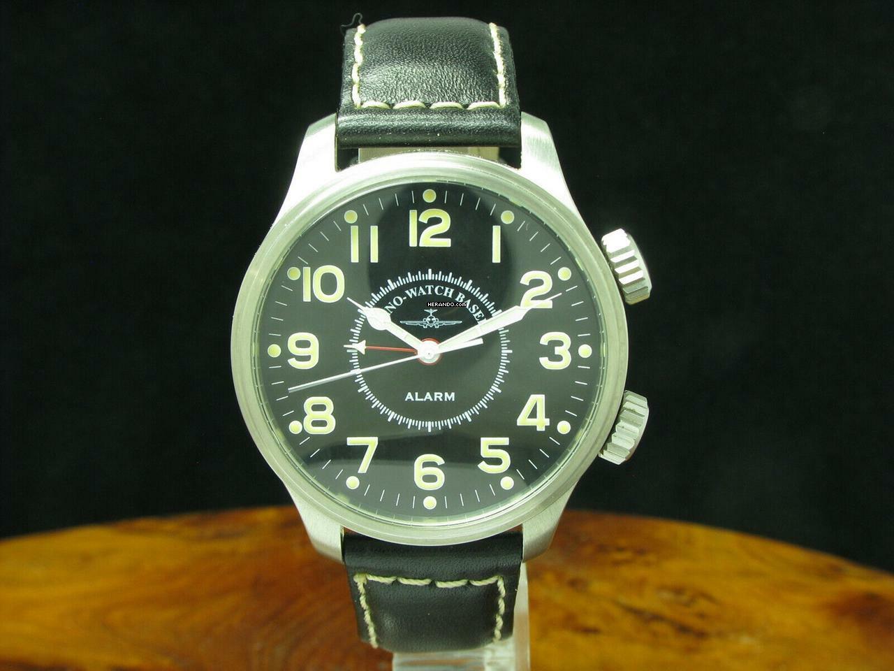 Zeno-Watch Basel Edelstahl Handaufzug Herrenuhr Mit Wecker / Ref 8591 </h1>