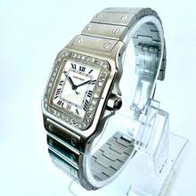 Thumbnail von Cartier Santos Galbée 29mm Quartz Steel 0.85TCW Diamond Watch NEW Model </h1>