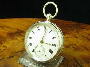 Thumbnail von Thomas Peter Hewitt 925 Sterling Silber Open Face Spindeltaschenuhr </h1>