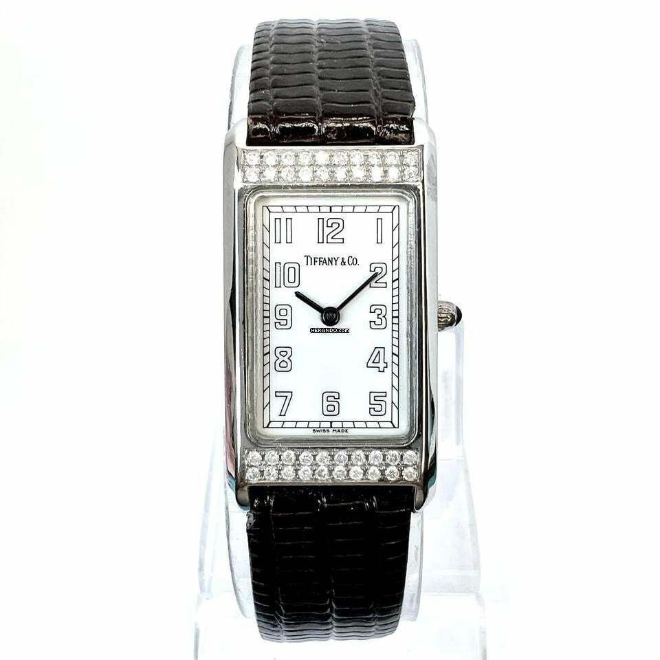 Tiffany Quartz 20mm Steel 0.39TCW DIAMOND Watch </h1>
