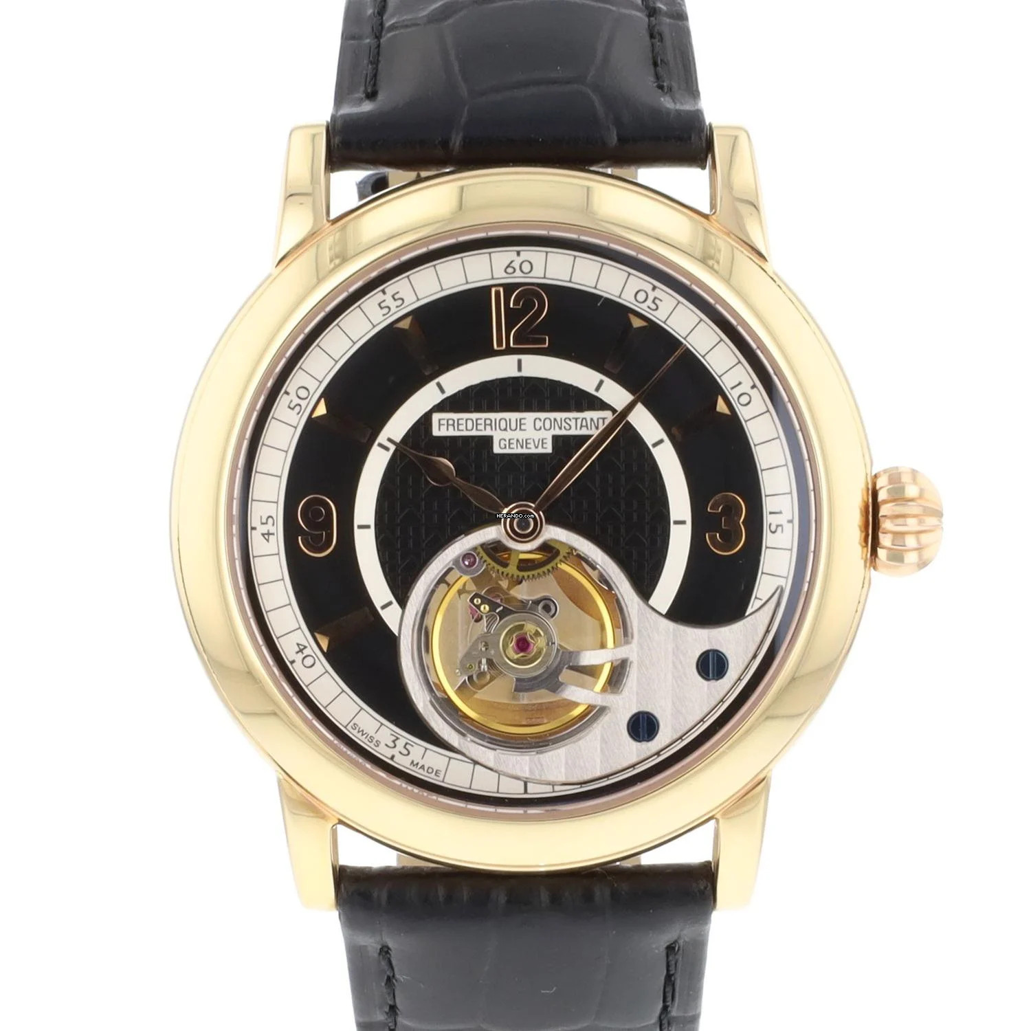 Frederique Constant Manufacture Heart Beat Yellow Gold Black Dial Limited Edition </h1>