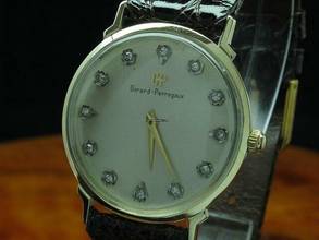 Thumbnail von Girard Perregaux 14kt 585 Gold Handaufzug Herrenuhr Mit Diamant Besatz Ref B1977 </h1>