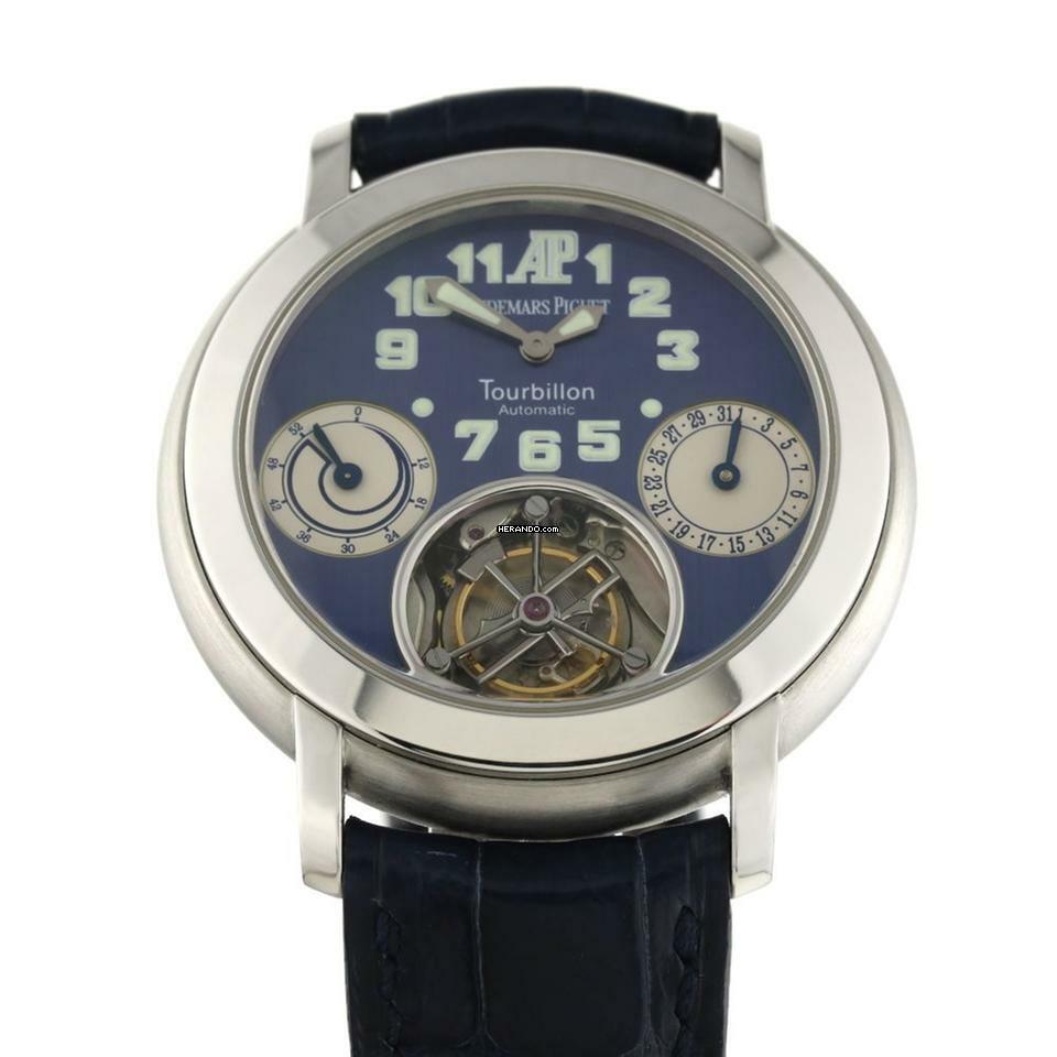 Audemars Piguet Jules Audemars Tourbillon Platinum back winder blue dial very rare </h1>