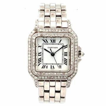  Cartier Panthère Quartz 29mm Steel ~1.9TCW Diamond Watch </h1> 