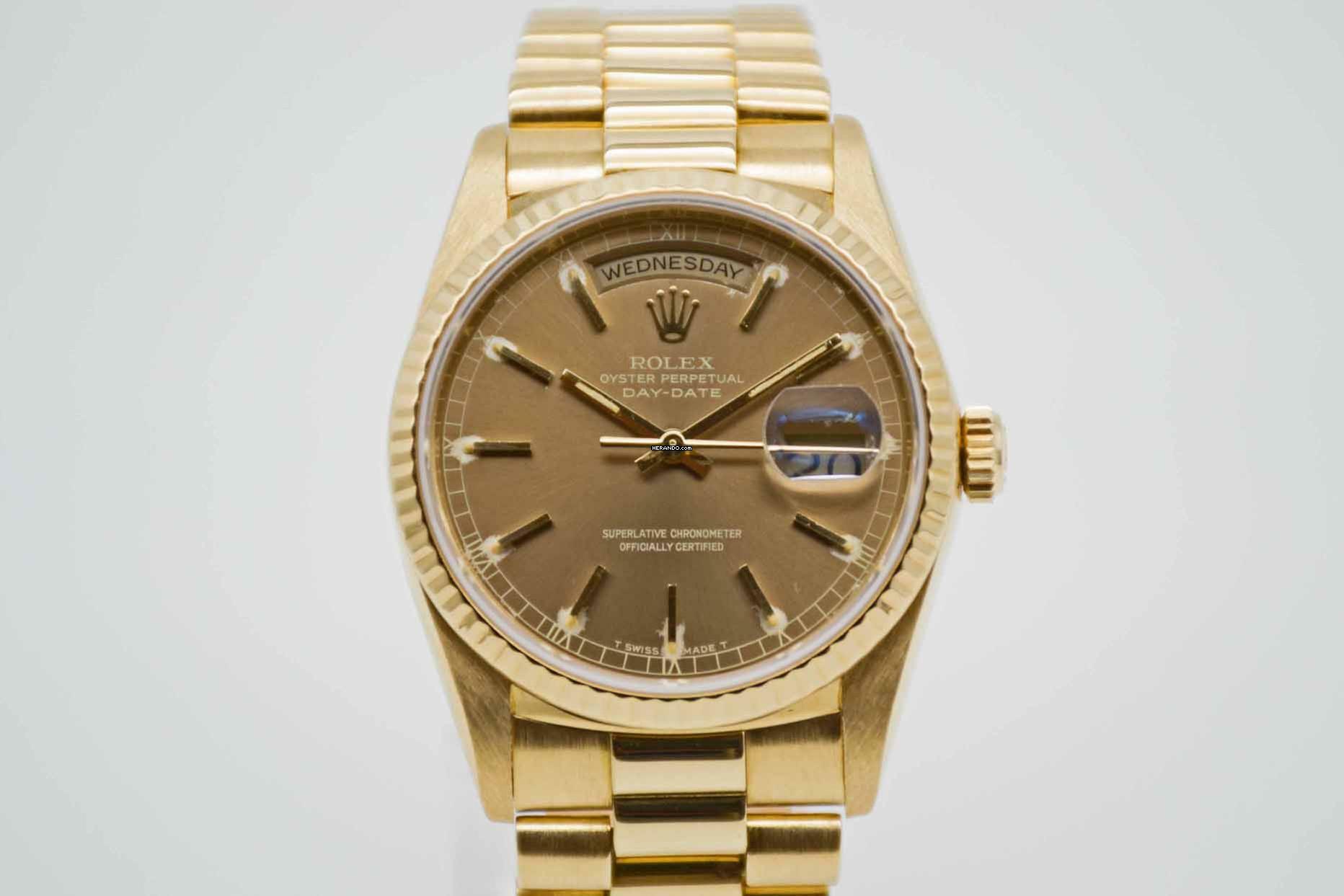 Rolex Day-Date 36 Tritium Havana Dial L-Serie mit Rolex Service </h1>