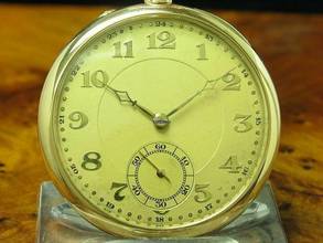 Thumbnail von IWC Open Face 14kt 585 Gold Taschenuhr / Durchmesser 48,5 Mm </h1>