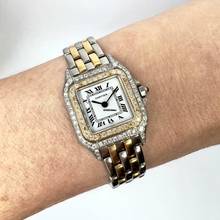 Thumbnail von Cartier Panthère 23mm Quartz 2 Row Gold 0.86TCW DIAMOND Watch </h1>