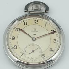 Thumbnail von Omega Classic “Étanche” First Waterproof Stahl Taschenuhr Art Deco 1937 Ref. CK 1064 </h1>