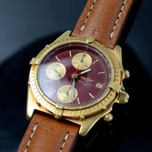 Thumbnail von Breitling Chronomat 81950 Burgundy dial yellow gold 18KT 1980’s </h1>