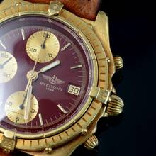 Thumbnail von Breitling Chronomat 81950 Burgundy dial yellow gold 18KT 1980’s </h1>