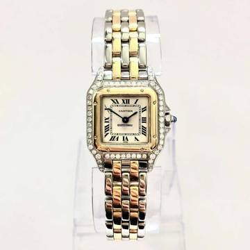  Cartier Panthère Quartz 23mm 2 Row Gold 0.54TCW Diamond Watch </h1> 