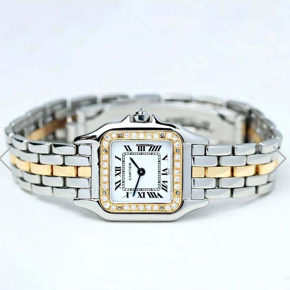 Cartier Panthère Quartz 23mm 1 Row Gold 0.33TCW DIAMOND Watch </h1>