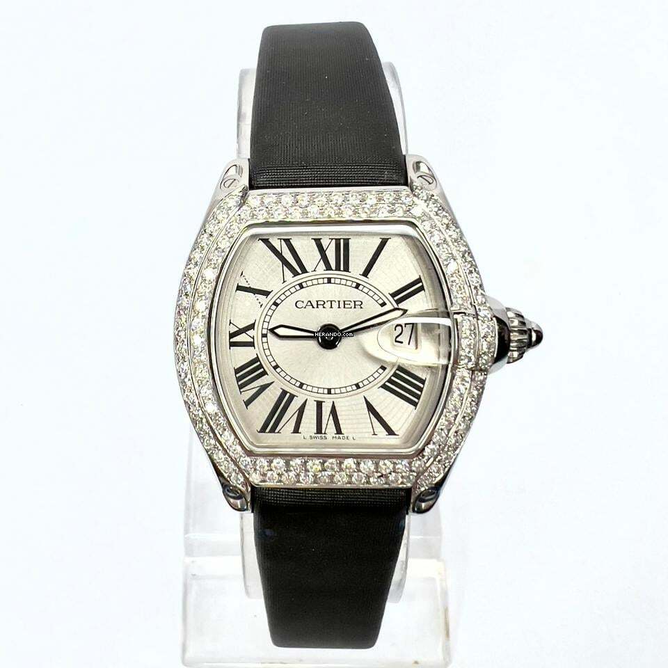 Cartier Roadster Quartz 31mm Steel 1.88TCW Diamond Watch </h1>