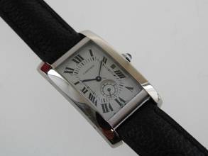 Thumbnail von Cartier Tank Américaine 18 Kt Weißgold Tank Américaine Herrenuhr Full Set plus Voll Revision 2023 </h1>