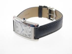 Thumbnail von Cartier Tank Américaine 18 Kt Weißgold Tank Américaine Herrenuhr Full Set plus Voll Revision 2023 </h1>