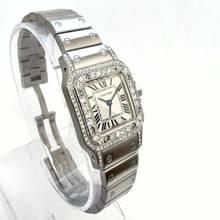 Thumbnail von Cartier Santos Galbée Quartz 24mm Steel 1.06TCW DIAMOND Watch NEW Model </h1>