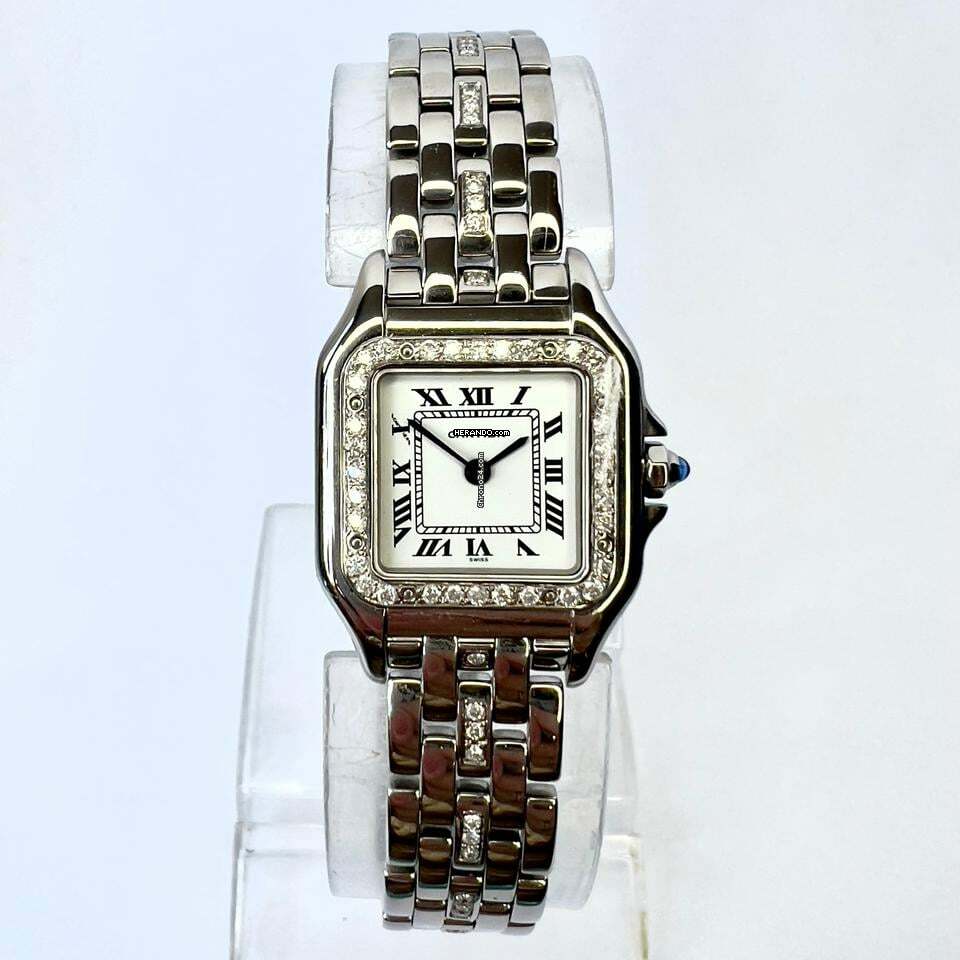 Cartier Panthère Quartz 23mm Steel 0.55TCW Diamond Watch </h1>