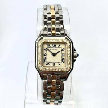  Cartier Panthère Quartz 23mm 1 Row Gold 0.32TCW DIAMOND Watch </h1> 