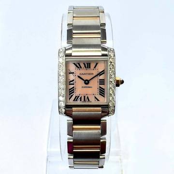  Cartier Tank Française Quartz 20mm 2 Tone 0.80TCW DIAMOND Watch </h1> 