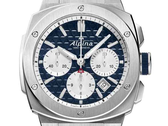  Alpina Alpiner Extreme Stahl Automatik Chronograph Armband Stahl 41mm Ref.AL-730NS4AE6B Box&Pap. Full Set Neu 