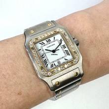 Thumbnail von Cartier Santos Galbée 29mm Quartz 2 Tone 0.85TCW DIAMOND Watch  NEW Model </h1>