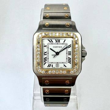  Cartier Santos Galbée 29mm Quartz 2 Tone 0.85TCW DIAMOND Watch  NEW Model </h1> 