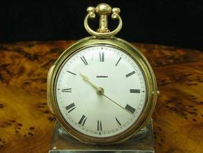 Thumbnail von William Smith Gold Mantel Open Face Spindeltaschenuhr Mit Schnecke & Kette </h1>