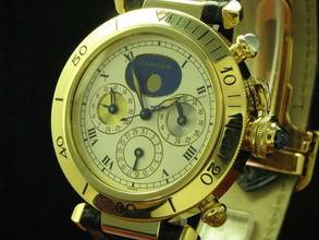 Thumbnail von Cartier Pasha 18kt 750 Gold 3-time Zones Automatic Herrenuhr / Ref M204579/0925 </h1>