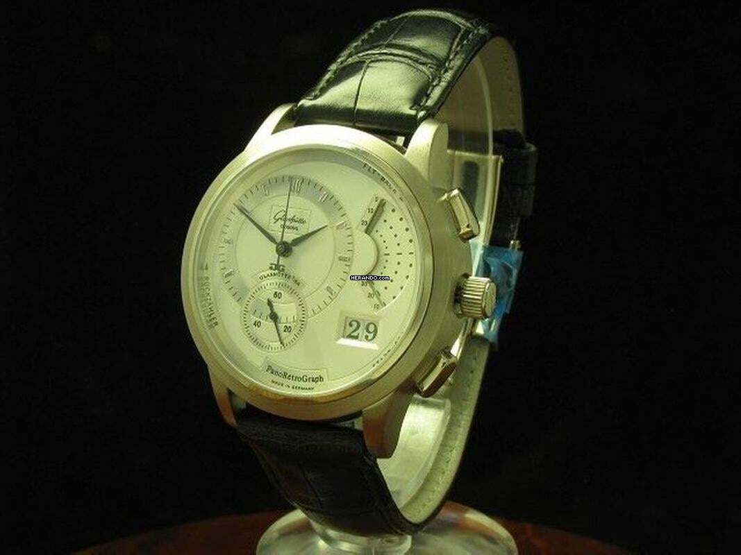 Glashütte Original PanoRetroGraph 18kt 750 Gold Herrenuhr / Ref 60-01-02-02-06 </h1>