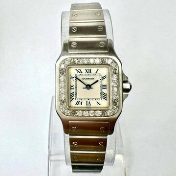  Cartier Santos Galbée 24mm Quartz Steel 0.69TCW Watch NEW Model </h1> 