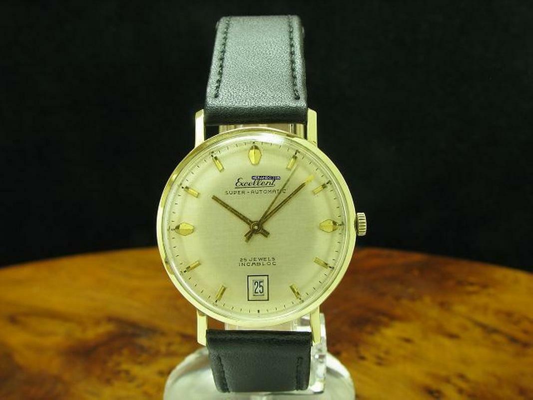 Excellent 14kt 585 Gold Automatic Herrenuhr Mit Datum / Kaliber As 1716-17 </h1>