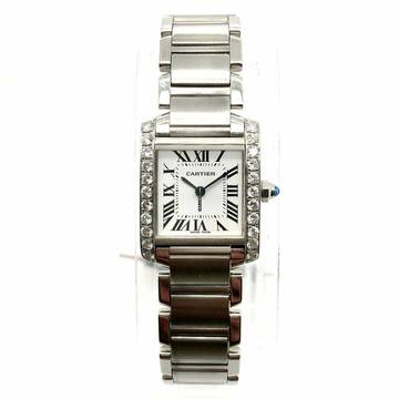  Cartier Tank Française Quartz 20mm Steel 0.80TCW DIAMOND Watch </h1> 