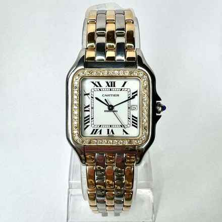  Cartier Panthère Quartz Jumbo 29mm 3 Row Gold 0.55TCW DIAMOND Watch </h1> 