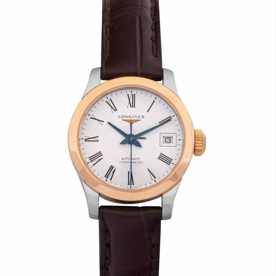 Longines Record L23205112 - Record Automatic White Dial 18kt Rose Gold Ladies Watch </h1>