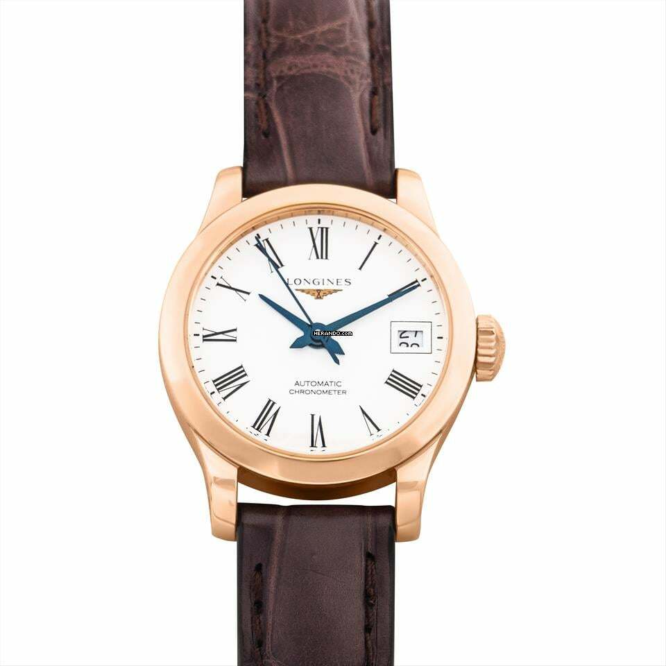 Longines Record L23208112 - Record Automatic White Dial 18kt Rose Gold Ladies Watch </h1>