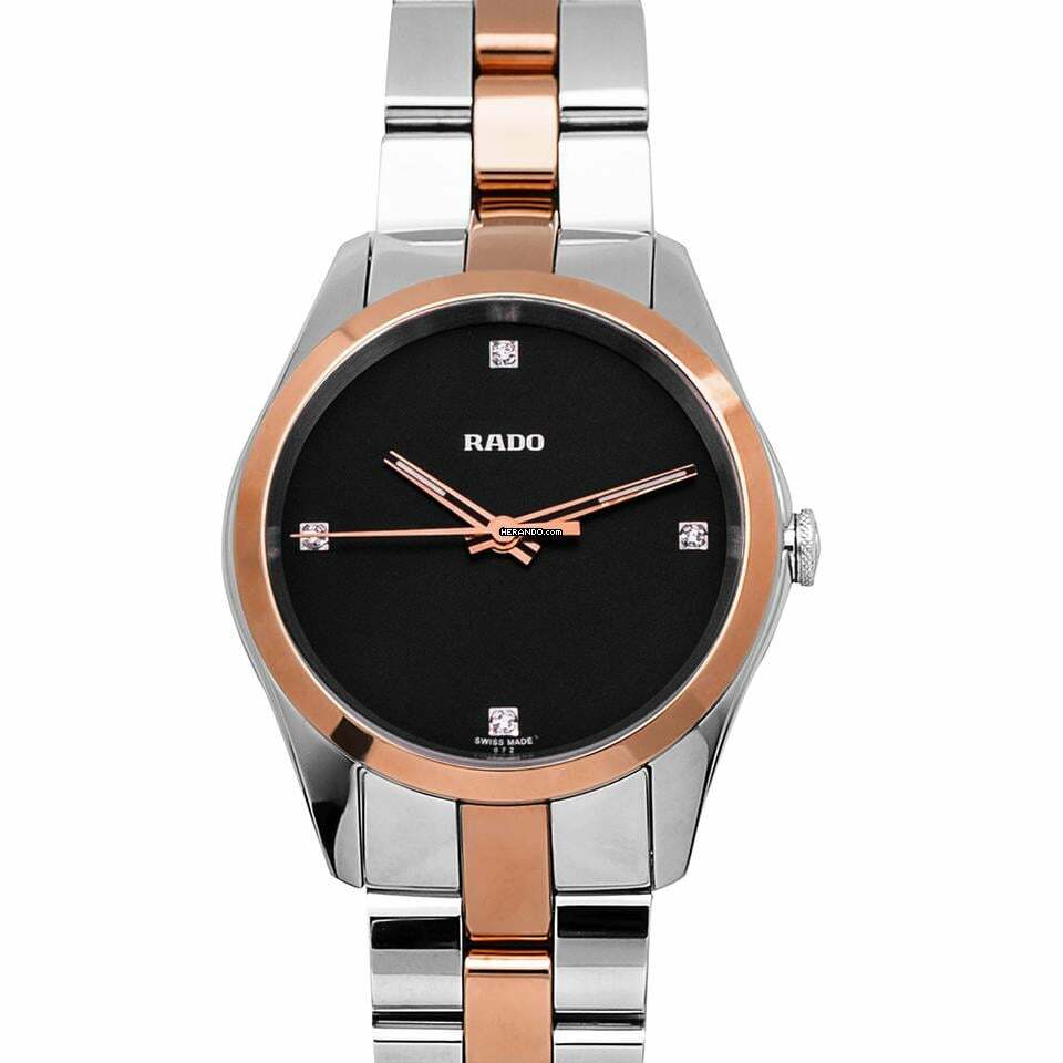 Rado HyperChrome R32976722 - Hyperchrome Quartz Black Dial Stainless Steel Ladies Watch </h1>