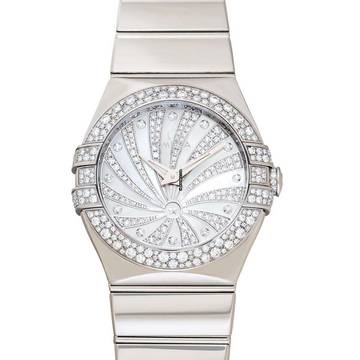  Omega Constellation Quartz 123.55.27.60.55.014 - Constellation Quartz White Dial 18kt White Gold Ladies Watch </h1> 