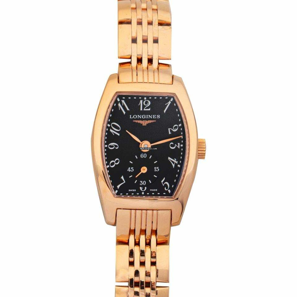 Longines Evidenza L21758536 - Longines evidenza Quartz Black Dial 18kt Rose Gold Ladies Watch </h1>