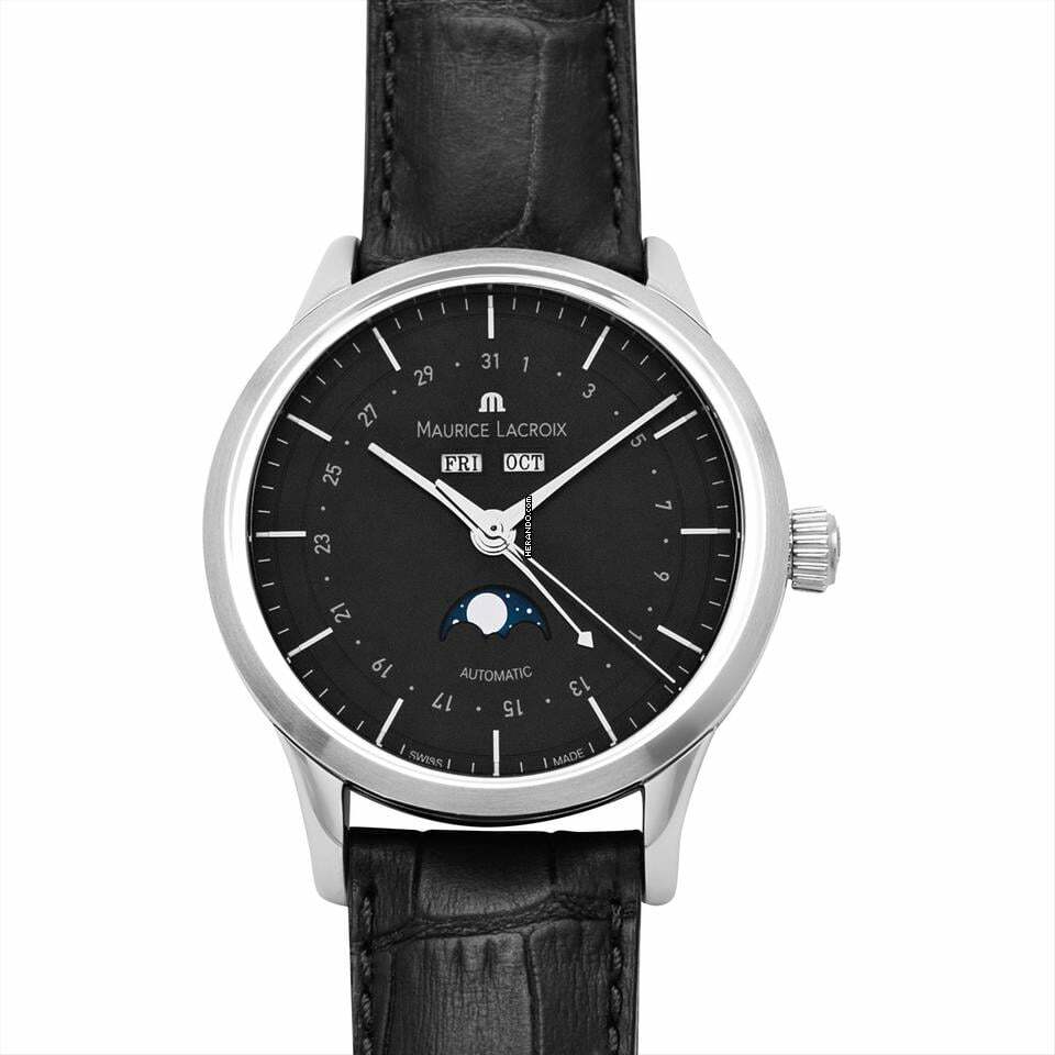 Maurice Lacroix Les Classiques Phases de Lune LC6068-SS001-33E - Les Classiques Automatic Black Dial Stainless Steel Men's Watch </h1>