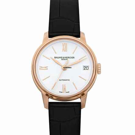  Baume & Mercier Classima M0A10270 - Classima Automatic White Dial 18kt Rose Gold Ladies Watch </h1> 