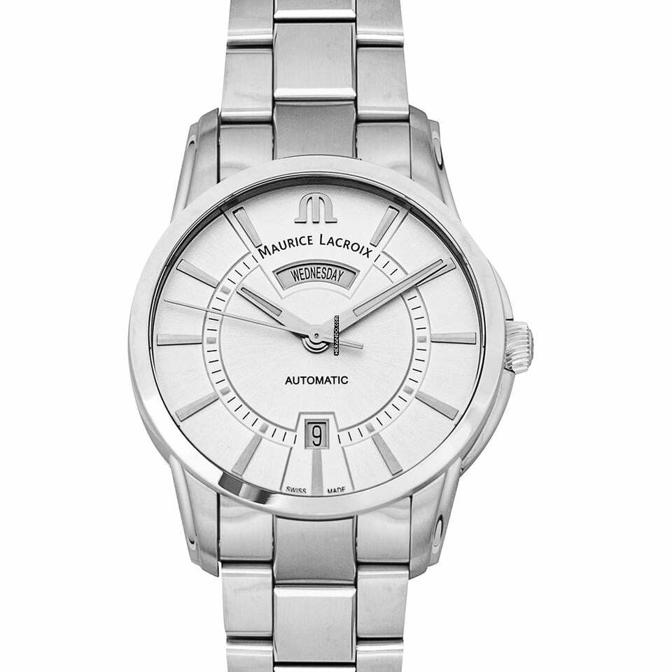 Maurice Lacroix Pontos Day Date PT6358-SS002-130 - Pontos Automatic Silver Dial Stainless Steel Men's Watch </h1>