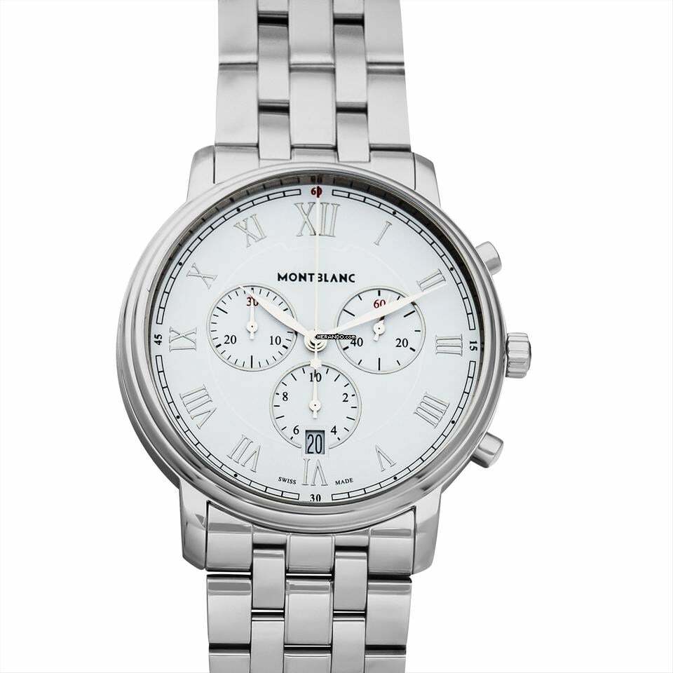 Montblanc Tradition 114340 - Tradition Quartz White Dial Stainless Steel Men's Watch </h1>