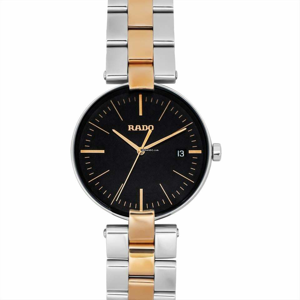 Rado Coupole R22852173 - Coupole Quartz Black Dial Stainless Steel Unisex Watch </h1>