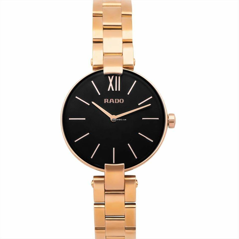 Rado Coupole R22851163 - Coupole Quartz Black Dial Stainless Steel Ladies Watch </h1>