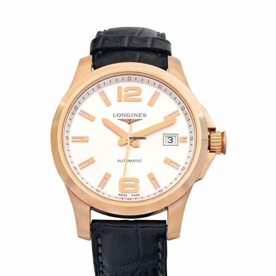 Longines Conquest L36768763 - Sport Conquest Automatic White Dial 18kt Rose Gold Men's Watch </h1>